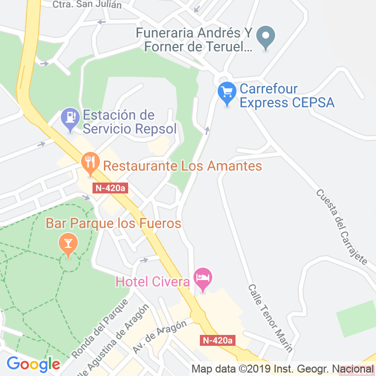 Código Postal calle Enriqueta, De La, cuesta (Impares Del 1 Al 3)  (Pares Del 2 Al 6) en Teruel