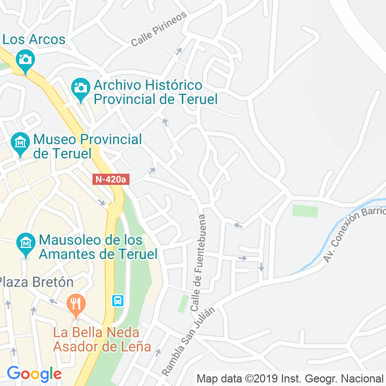 Código Postal calle Fuentebuena en Teruel