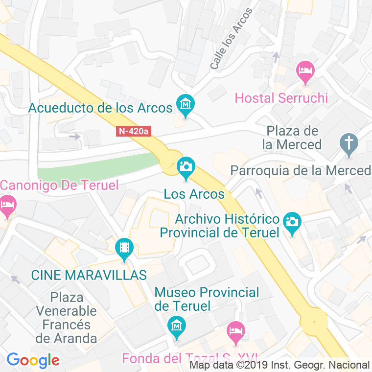 Código Postal calle Menas De Los Arcos en Teruel