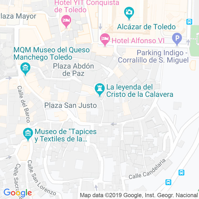 Código Postal calle Cristo De La Calavera en Toledo