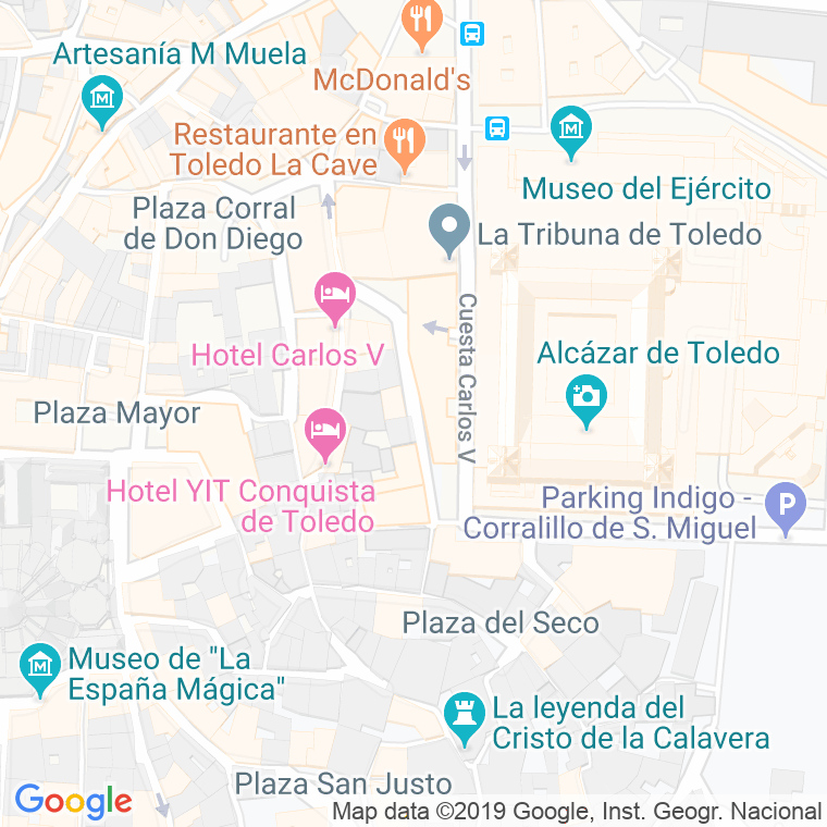 Código Postal calle Horno De Los Bizcochos en Toledo