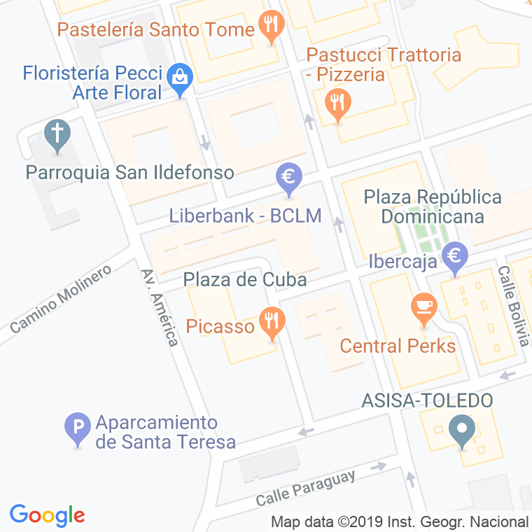 Código Postal calle Cuba, plaza en Toledo