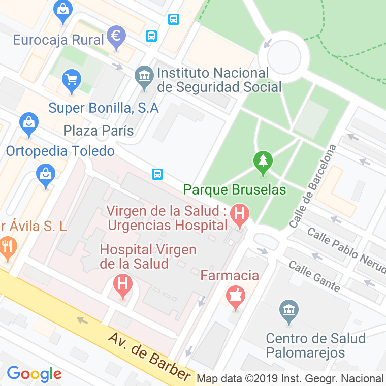 Código Postal calle Bruselas en Toledo