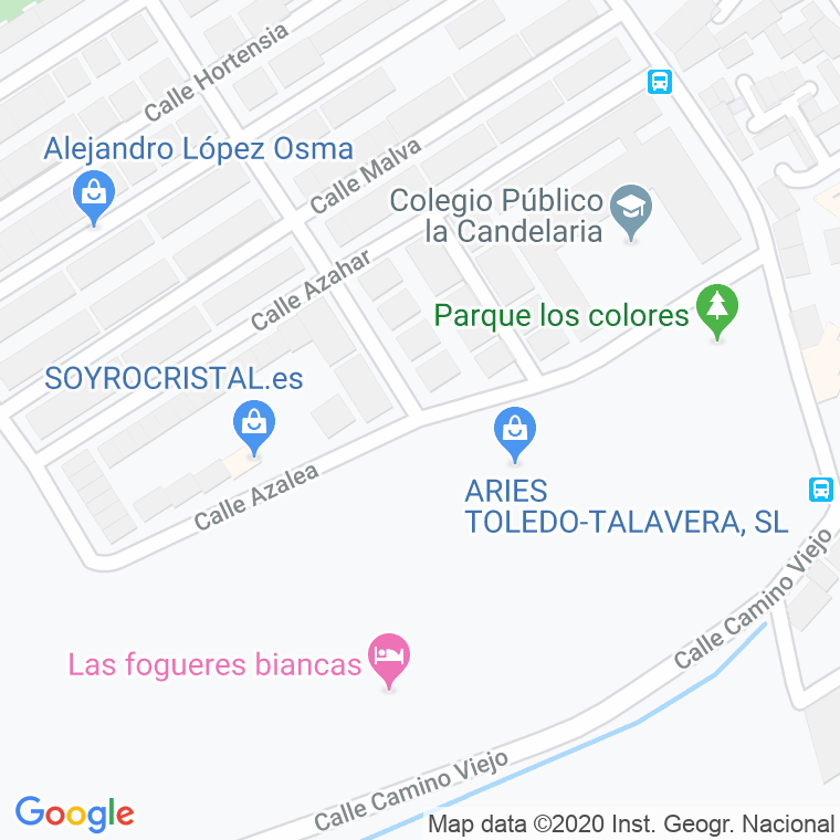 Código Postal calle Azalea en Toledo