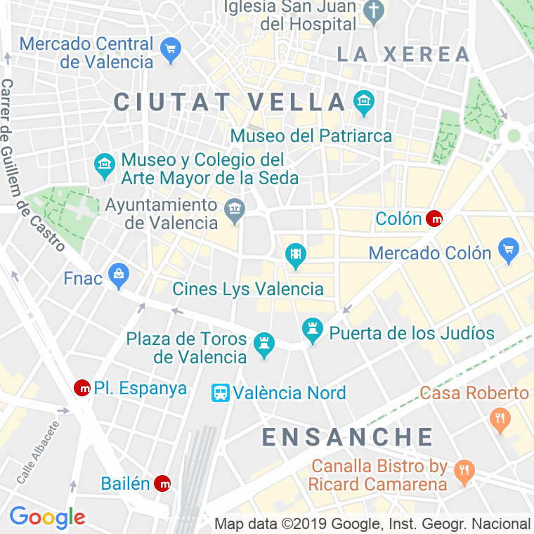 Código Postal calle Federico Garcia Sanchis, rinconada en Valencia