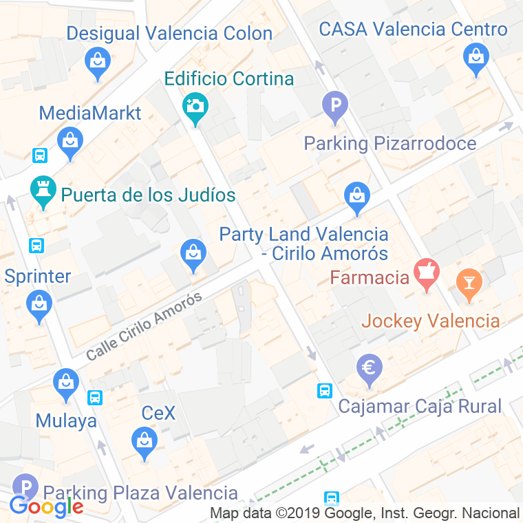 Código Postal calle Felix Pizcueta en Valencia