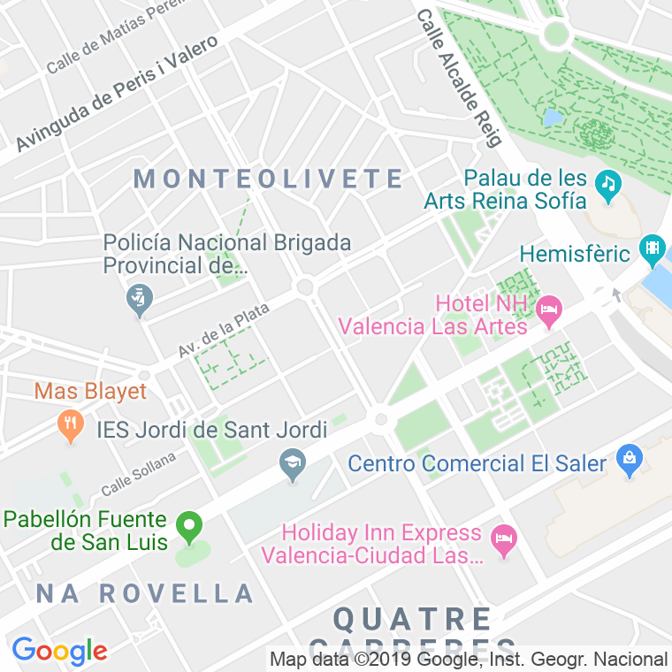 Código Postal calle General Urrutia   (Impares Del 1 Al 51)  (Pares Del 2 Al 46) en Valencia