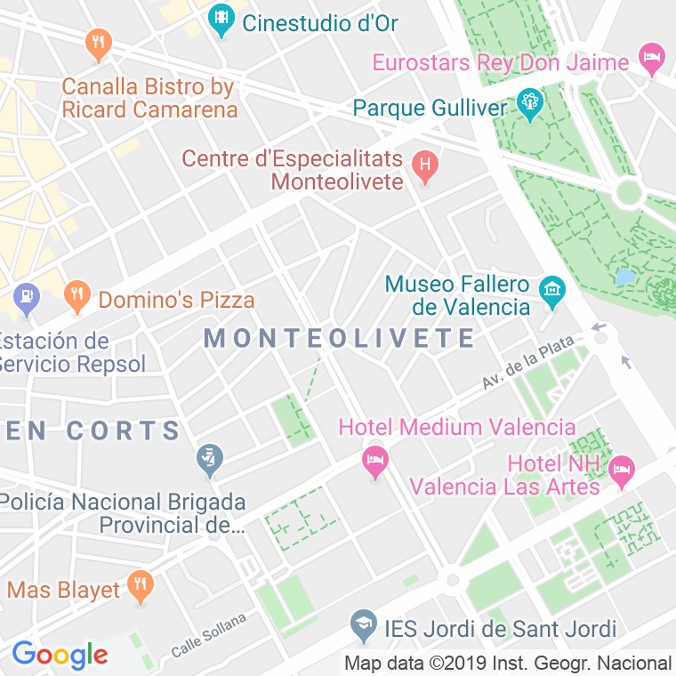Código Postal calle Monteolivete, mercado en Valencia