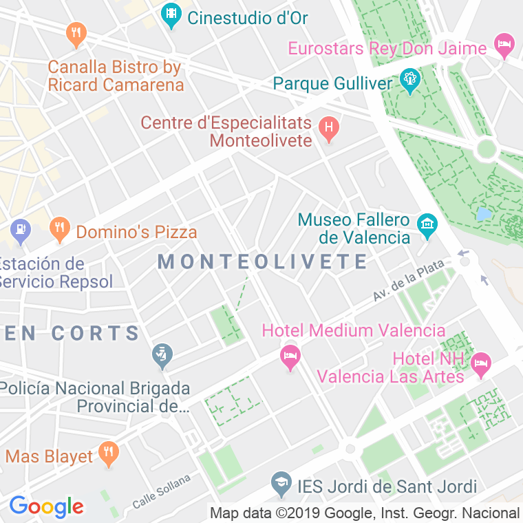 Código Postal calle Monteolivete, plaza en Valencia