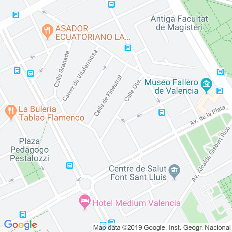 Código Postal calle Oriente en Valencia