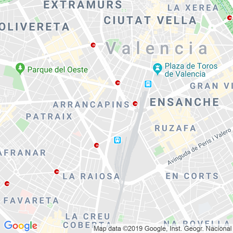Código Postal calle Barrio Patronato De Nuestra Señora en Valencia