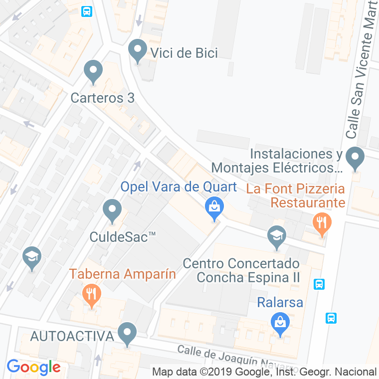 Código Postal calle Marques De Bellet en Valencia