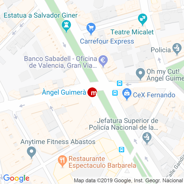 Código Postal calle Angel Guimera en Valencia