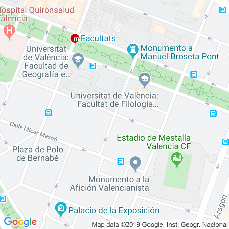 Código Postal calle Doctor Rodriguez Fornos en Valencia