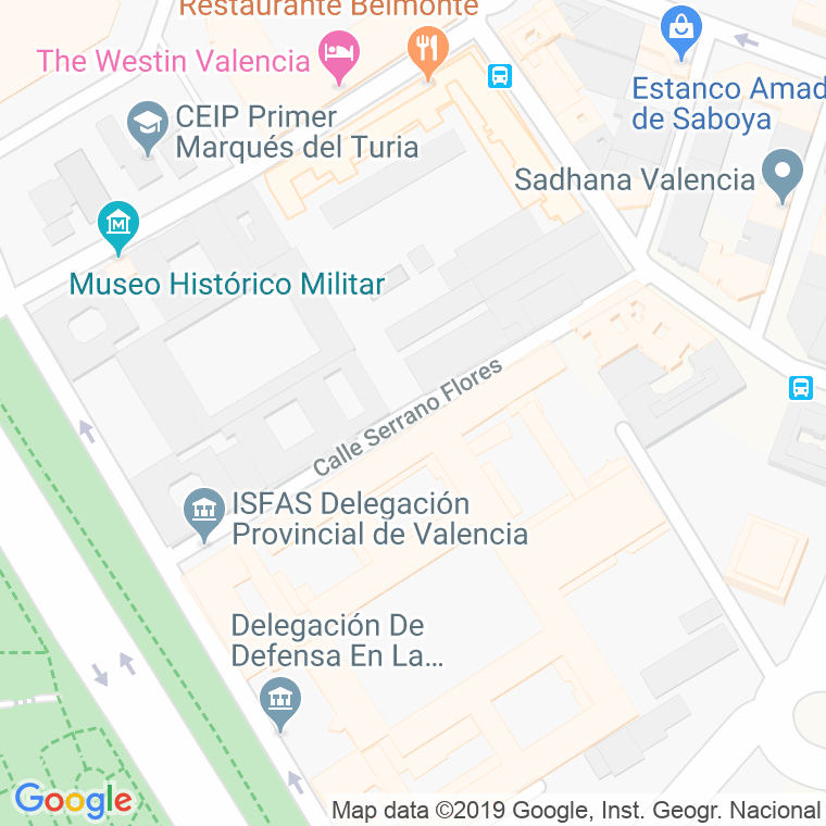 Código Postal calle Serrano Flores en Valencia