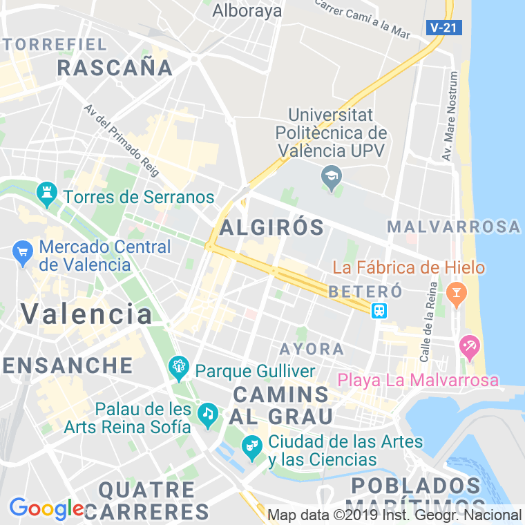 Código Postal calle Blasco Ibañez, avenida (Impares Del 193 Al Final)  (Pares Del 214 Al Final) en Valencia