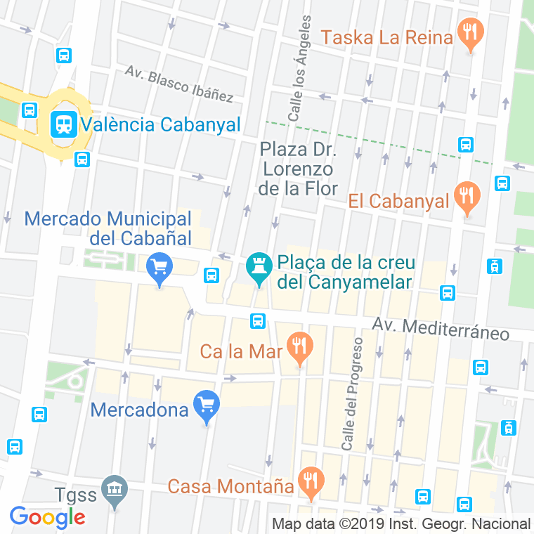 Código Postal calle Cruz Cañamelar, plaza en Valencia