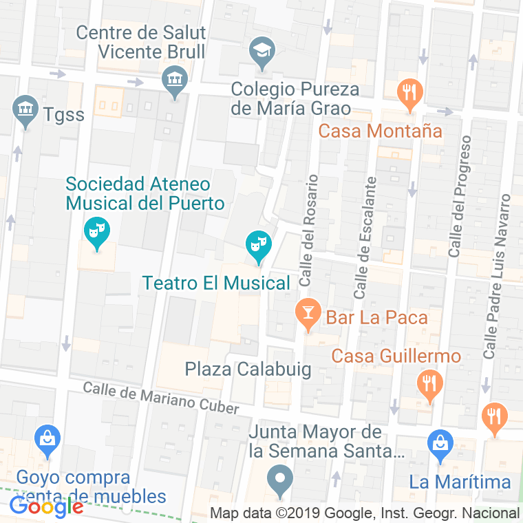 Código Postal calle Iglesia Del Rosario en Valencia