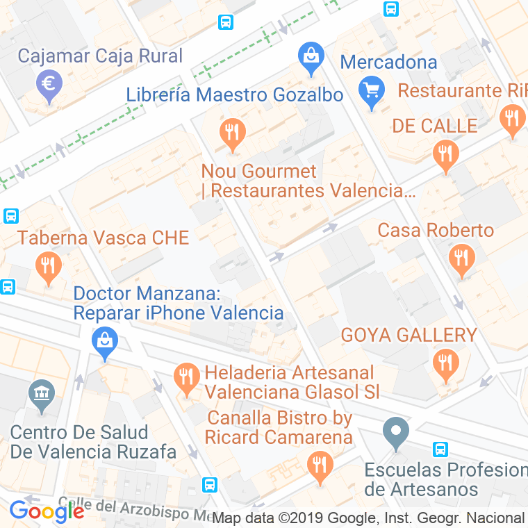 Código Postal calle Marti, senda en Valencia