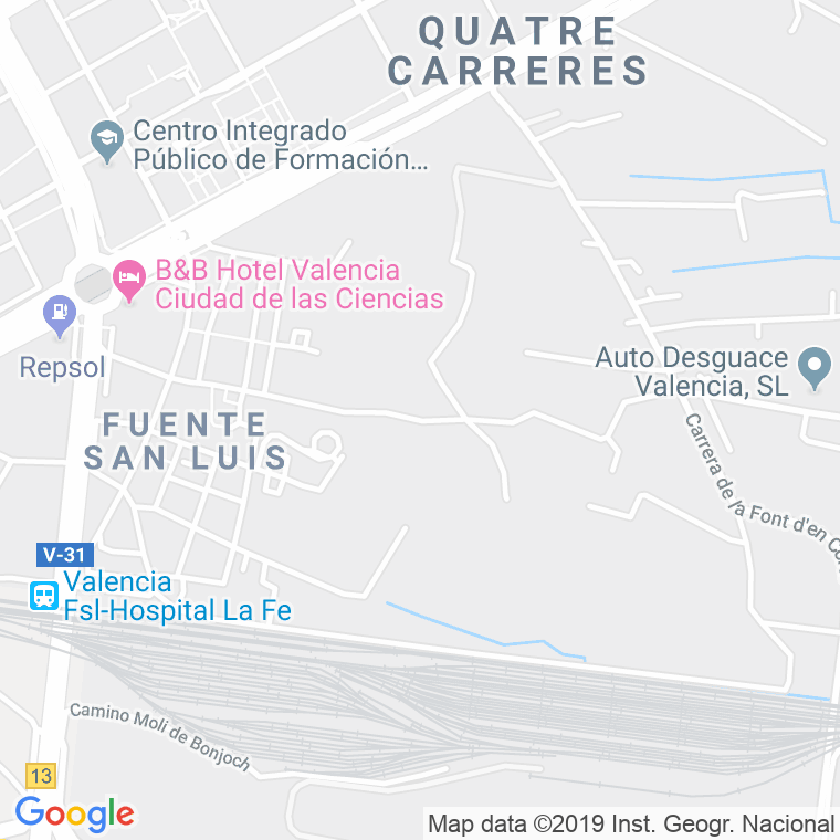 Código Postal calle Cura Palanca Y Mas en Valencia
