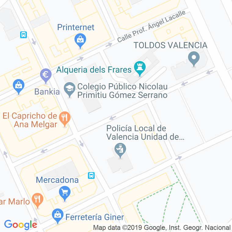 Código Postal calle Doctor Rafael Bartual en Valencia
