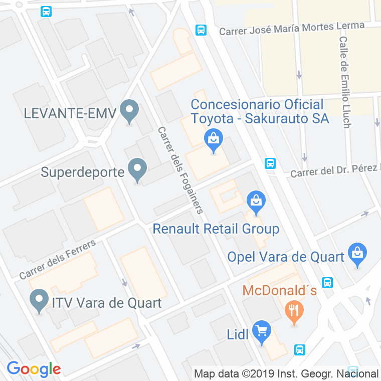 Código Postal calle Fogainers, Dels en Valencia
