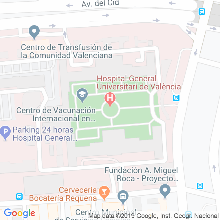 Código Postal calle Hospital Provincial en Valencia