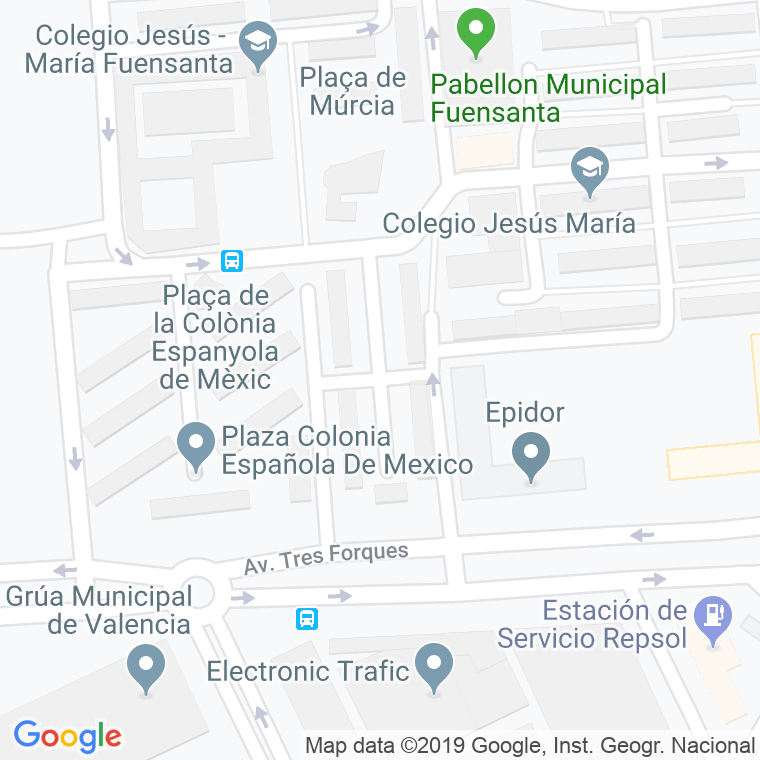 Código Postal calle Lucrecia Bori en Valencia
