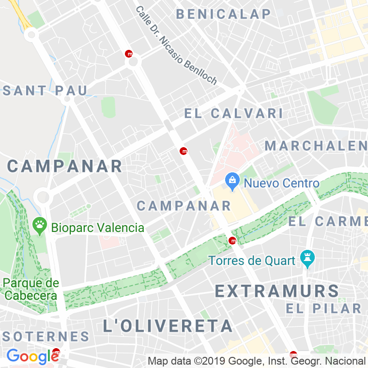 Código Postal calle Campanar, camino (Impares Del 1 Al Final)  (Pares Del 2 Al Final) en Valencia