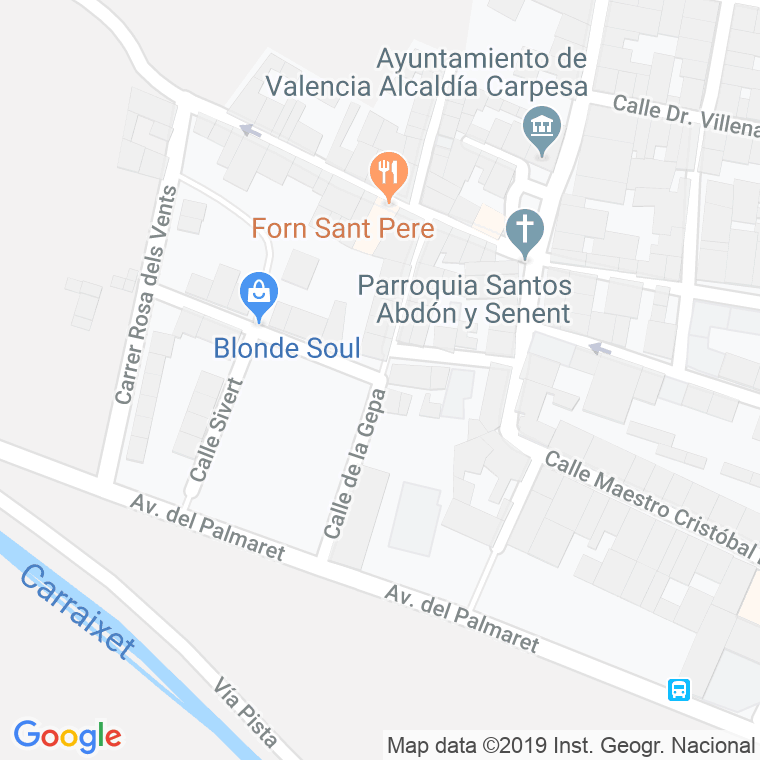 Código Postal calle Gepa, La (Carpesa) en Valencia