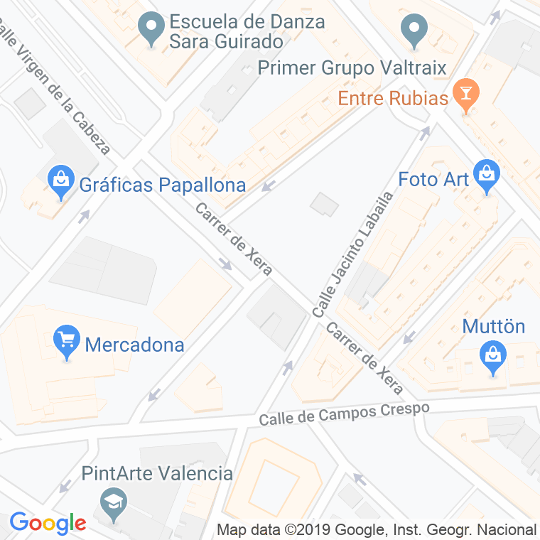 Código Postal calle Chera en Valencia