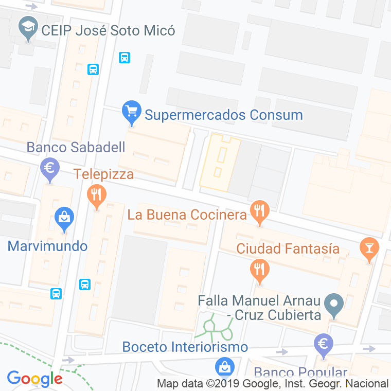 Código Postal calle Francesc Caballero Muñoz en Valencia