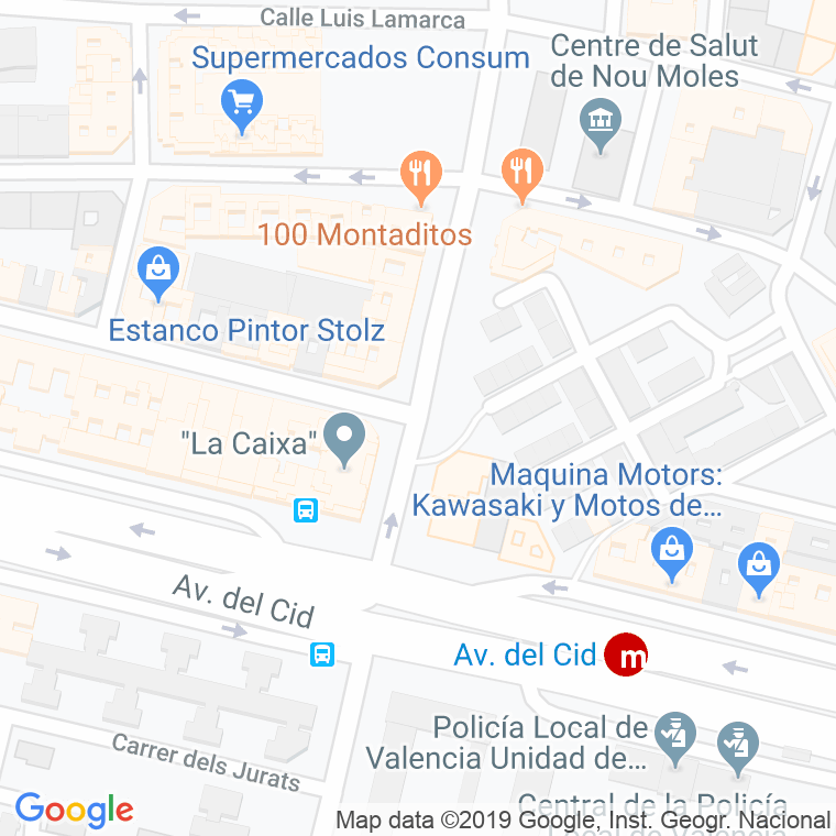 Código Postal calle Burgos en Valencia