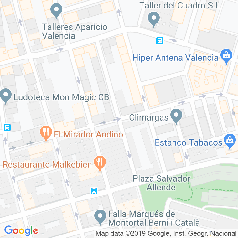 Código Postal calle Barrio Maria Auxiliadora en Valencia