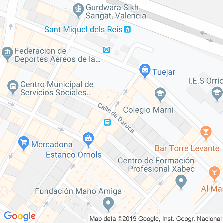 Código Postal calle Daroca en Valencia