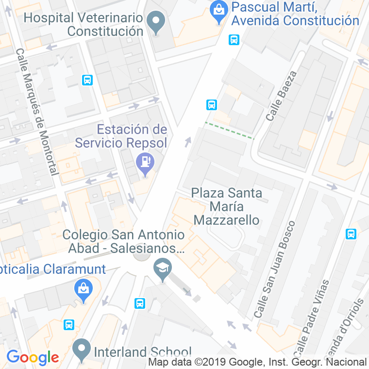 Código Postal calle Maria Auxiliadora en Valencia