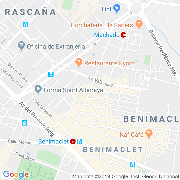 Código Postal calle Marques De Mascarell en Valencia
