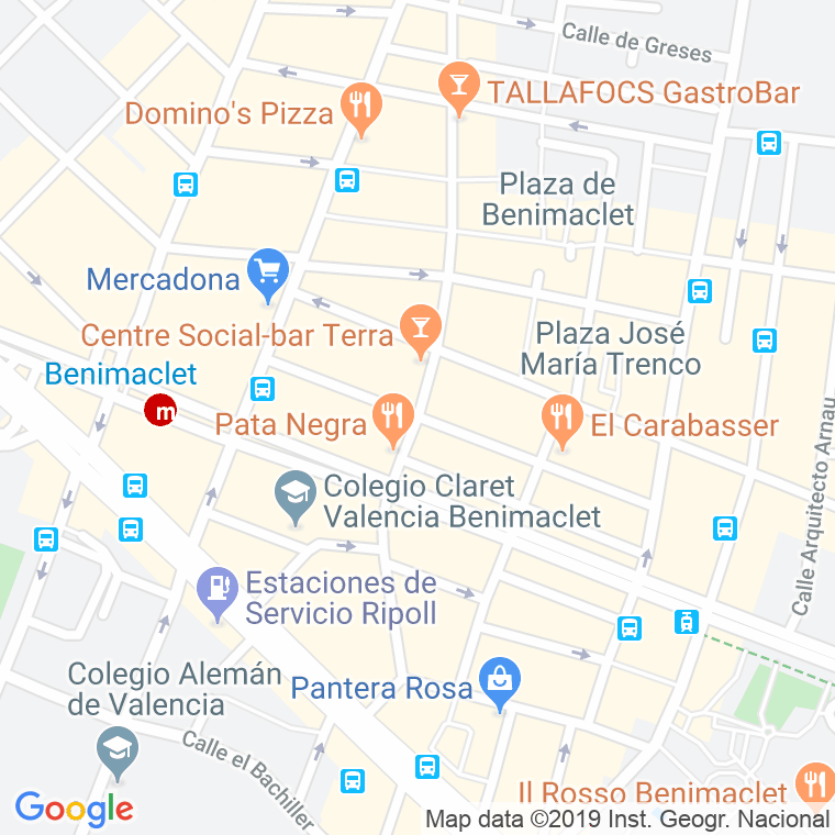 Código Postal calle Rafael Tramoyeres en Valencia