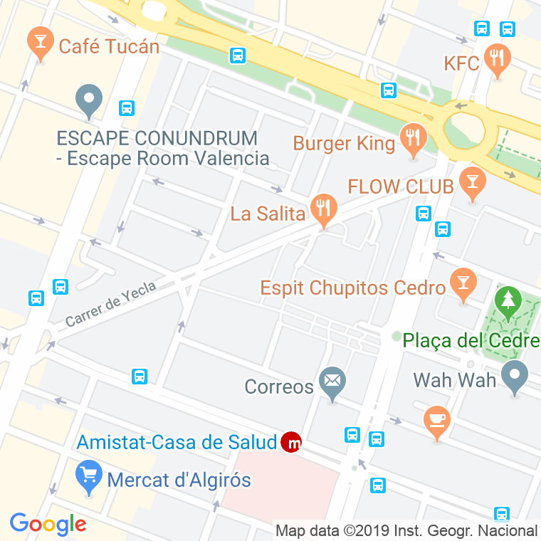 Código Postal calle Amistad, L' en Valencia
