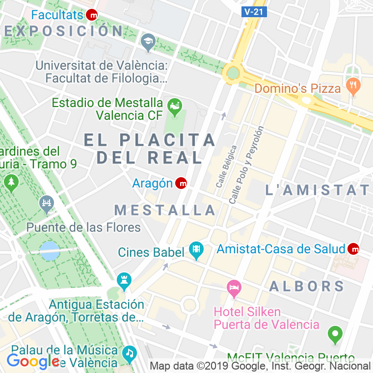 Código Postal calle Aragon, avenida (Pares Del 2 Al Final) en Valencia