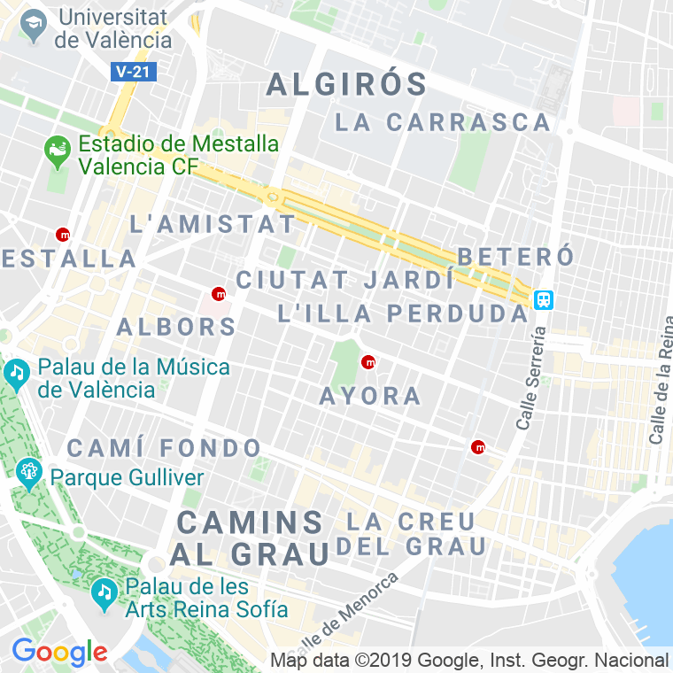 Código Postal calle Santos Justo Y Pastor   (Impares Del 1 Al 39)  (Pares Del 2 Al 54) en Valencia