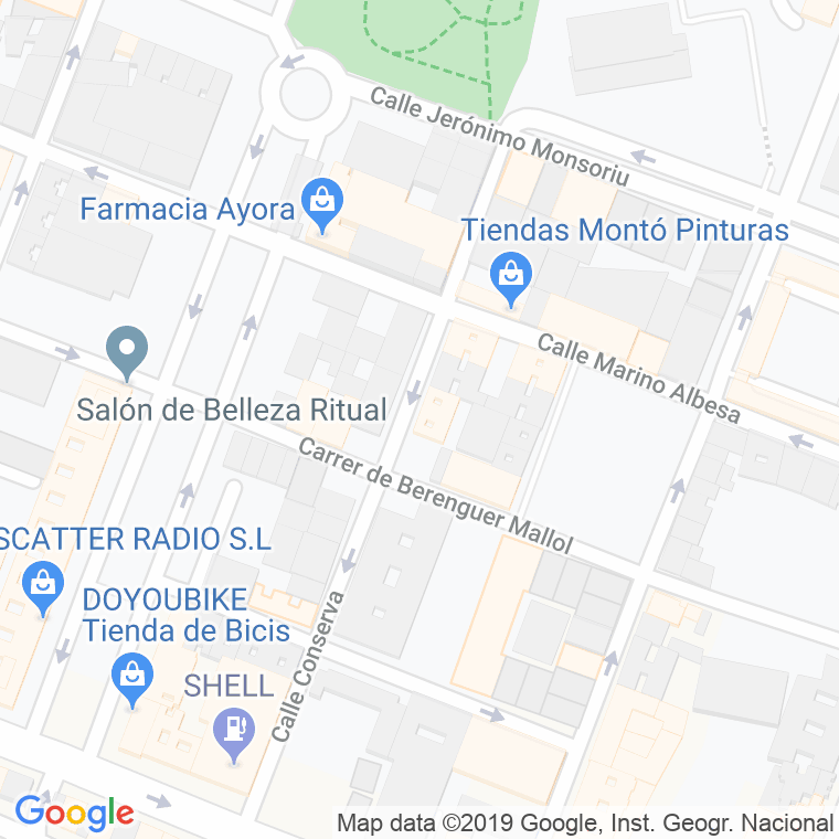 Código Postal calle Barrio Conserva en Valencia