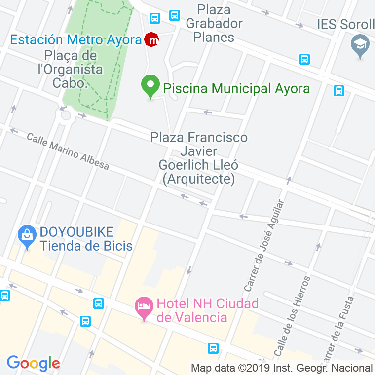 Código Postal calle Federico Mayo, plaza en Valencia