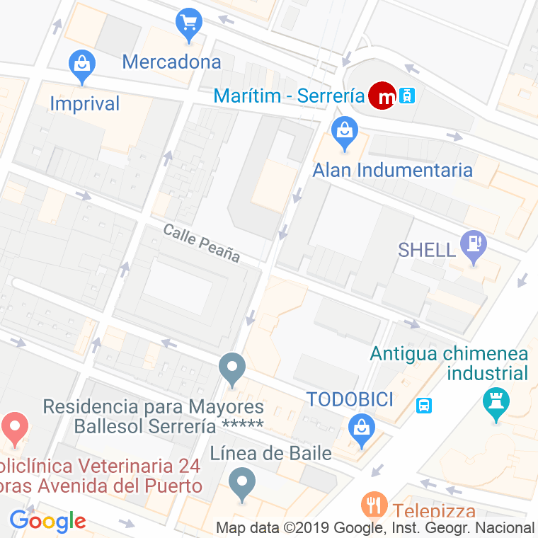 Código Postal calle Peaña en Valencia