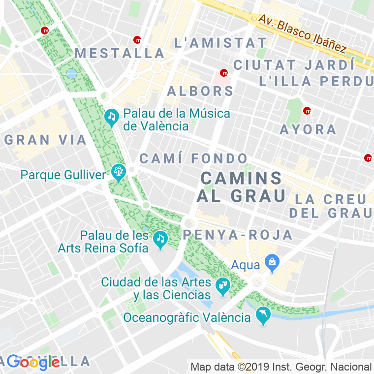 Código Postal calle Grao, camino Viejo (Impares Del 1 Al Final)  (Pares Del 2 Al Final) en Valencia