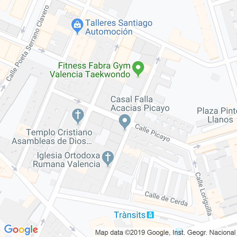 Código Postal calle Picayo en Valencia