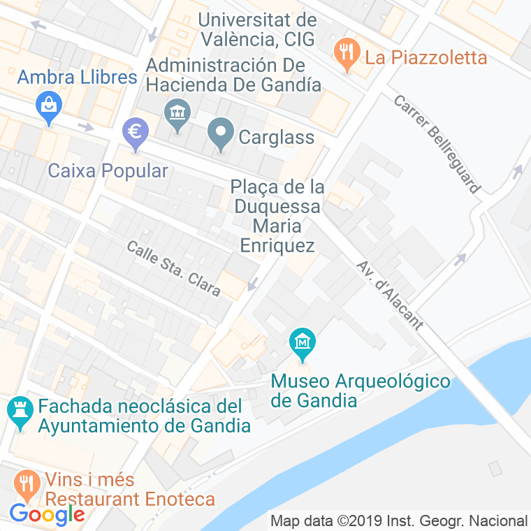Código Postal calle Duquesa Maria Enriquez, plaza en Gandía