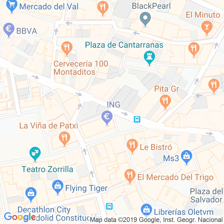 Código Postal calle Matias Sangrador en Valladolid