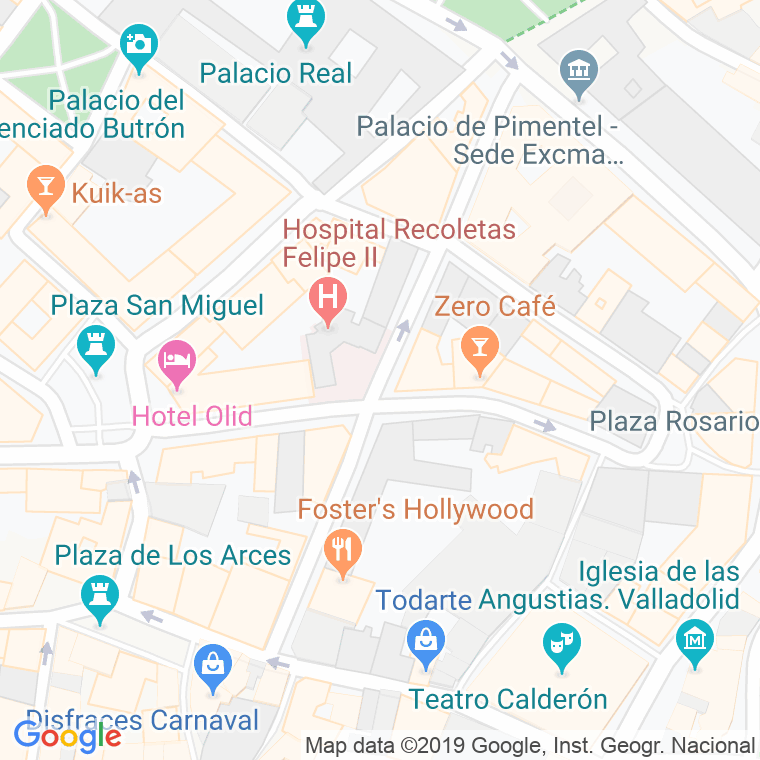 Código Postal calle Felipe Ii en Valladolid