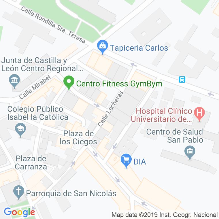 Código Postal calle Lecheras en Valladolid